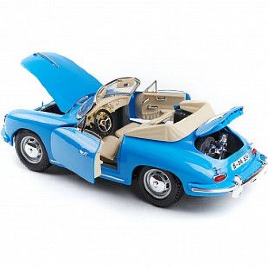 Автомобиль Bburago 1:18 Porsche 356B Cabriolet [1961] (18-12025) blue