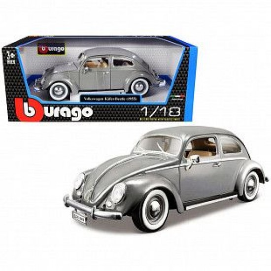 Автомобиль Bburago 1:18 Volkswagen Kafer-Beetle [1955] (18-12029) grey