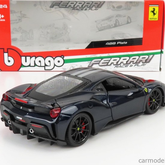 Автомобиль Bburago 1:24 Ferrari 488 Pista (18-26026) black