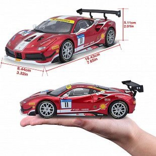 Автомобиль Bburago 1:24 Racing Ferrari 488 (18-26308) red