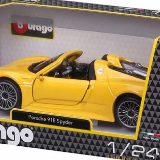 Автомобиль Bburago 1:24 Porsche 918 Spyder (18-21076) yellow