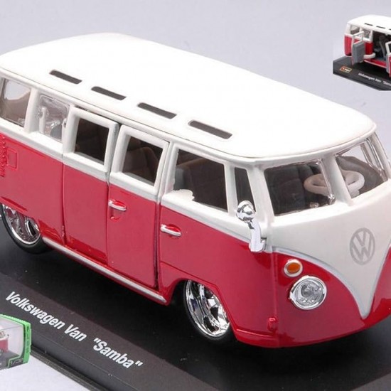 Автомобиль Bburago 1:32 Volkswagen Van Samba (18-43048) red