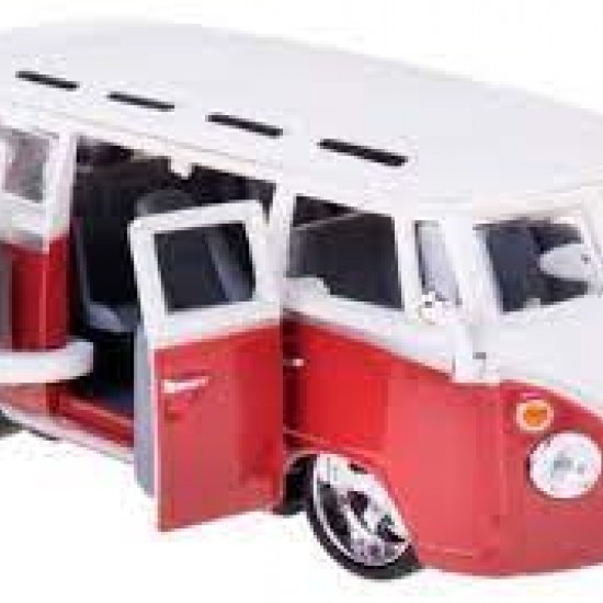 Автомобиль Bburago 1:32 Volkswagen Van Samba (18-43048) red