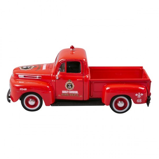 Автомобиль Maisto 1:24 HD Ford F-1 Пикап [1948] "Пожарная" с мотоциклом  (32191)